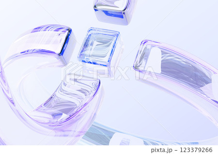 3d crystal glass cube block with circular lines on pastel light background. Abstract pearlescent holographic gradient shapes, curve wave pattern. Digital tech banner, render wallpaper. 3D illustration 3d crystal glass cube block with circular lines on pastel light background. Abstract pearlescent holographic gradient shapes, curve wave pattern. Digital tech banner, render wallpaper. 3D illustration 123379266