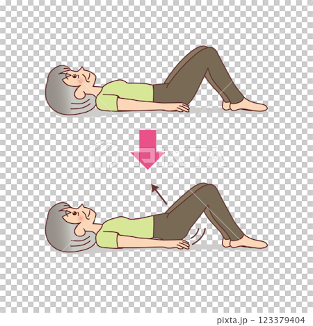 Elderly people doing abdominal exercises 123379404