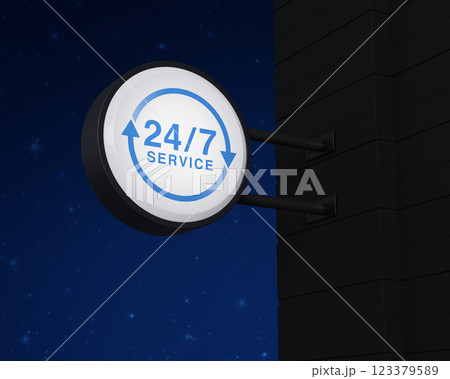 Business full time online service concept, 3D rendering 123379589