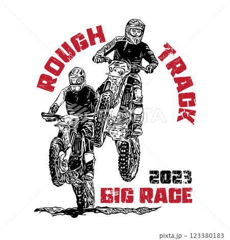 Motocross Enduro vector illustration, perfect for t shirt design and championship event logo design 123380183