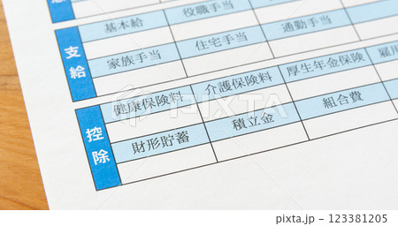 給与明細書の財形貯蓄欄　お給料 123381205