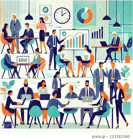 ビジネスシーンイラスト 123381560