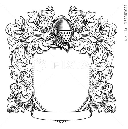 Coat of Arms Crest Knight Medieval Shield Heraldic Coat of Arms Crest Knight Medieval Shield Heraldic 123381631