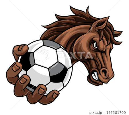 Horse Mustang Soccer Football Sports Team Mascot 123381700