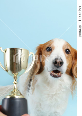 トロフィーと犬　 123381941