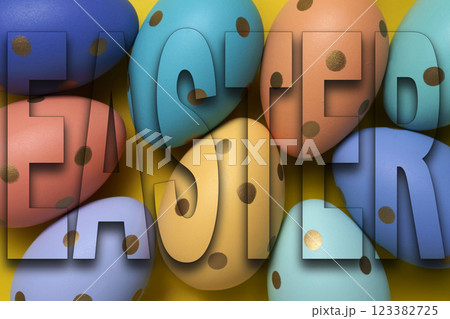 Font EASTER with Easter eggs Font EASTER with Easter eggs 123382725