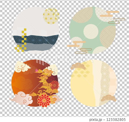 モダン和風フレーム枠背景 モダン和風フレーム枠背景 123382805