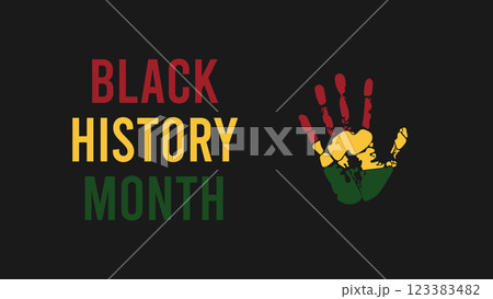 Black History Month. African American History.Card, background.Horizontal banner template design, poster with text. 123383482