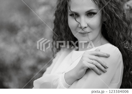 young girl bride with green hair in a national dress young girl bride with green hair in a national dress 123384006
