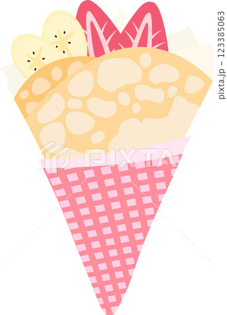 シンプルで可愛いクレープのイラスト素材 シンプルで可愛いクレープのイラスト素材 123385063