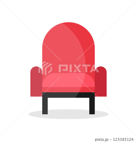 Cinema seat icon isolated on white background. Flat movie theater chair icon symbol. Vector illustration Cinema seat icon isolated on white background. Flat movie theater chair icon symbol. Vector illustration 123385124