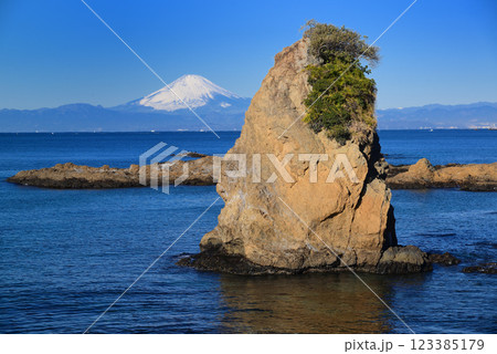 冬の湘南・立石海岸 123385179