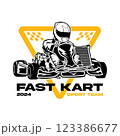 Go Kart racing vector illustration in colorful design, good for event logo also t shirt and racing team logo 123386677