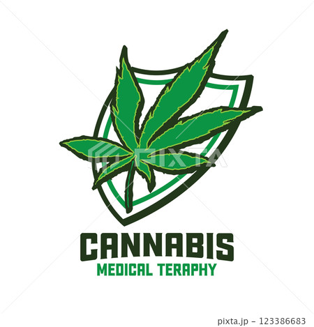 Cannabis vector illustration logo, perfect for t shirt design, store and medical therapy 123386683