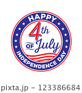 America Happy Independence Day vector illustration badge design, perfect for sticker and t shirt event design 123386684