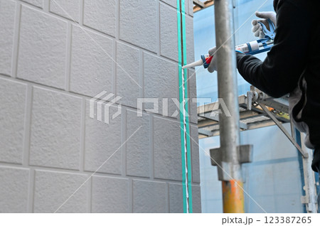 コーキング打ち替え　外壁塗装工事　 123387265