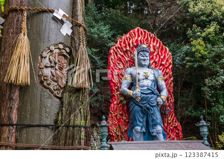 Kaminari art on trunk and Fudou Myouou at Nanzoin temple, Fukuoka 123387415