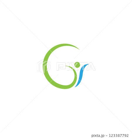 Green people health letter g logo 123387792
