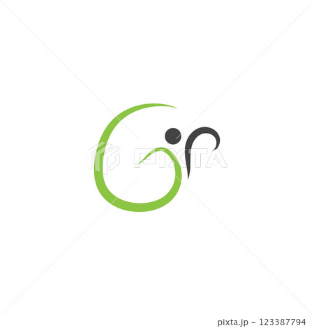 Green people health letter g logo 123387794