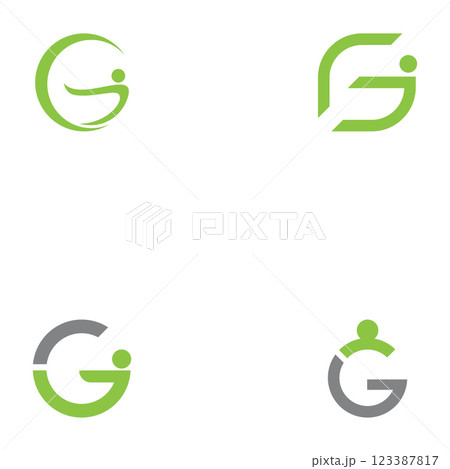 Green people health letter g logo 123387817