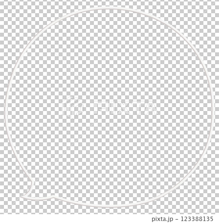 左から吹き出す角張った丸い立体的な白いワイヤーの吹き出し 123388135