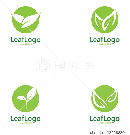 Leaf Logo Nature Template illustration 123388204