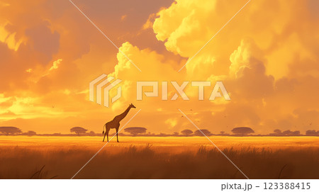 森の中のキリン 123388415