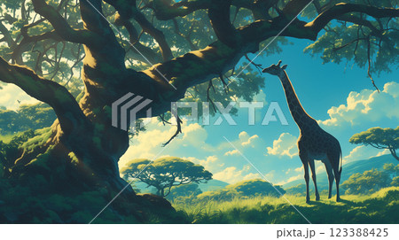 森の中のキリン 森の中のキリン 123388425