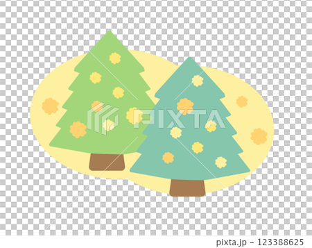 花粉　杉　林　イラスト 123388625