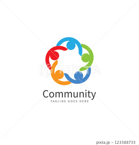Team friend group people logo icon 123388733