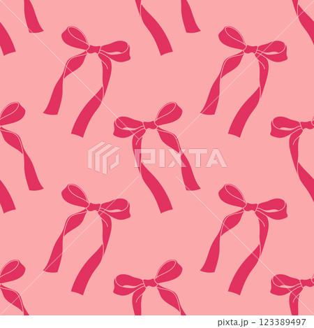 Seamless pattern with bows. Background design. Repeating print for fabric, wrapping paper, textile, wallpaper Seamless pattern with bows. Background design. Repeating print for fabric, wrapping paper, textile, wallpaper 123389497