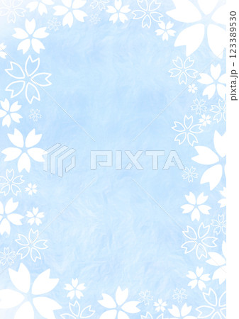 桜フレーム背景素材 123389530