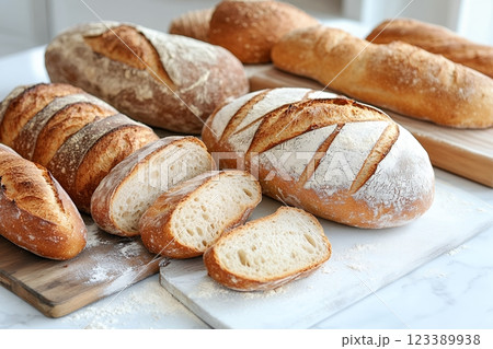 クラストが香ばしい自家製カンパーニュとバゲットの盛り合わせ クラストが香ばしい自家製カンパーニュとバゲットの盛り合わせ 123389938