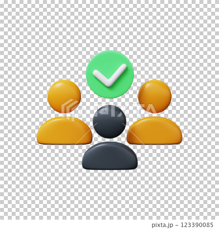 Decision completed done icon 3D render 123390085