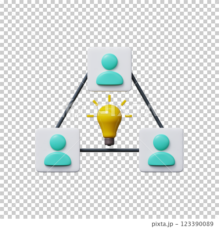 Team brainstorming icon 3D render 123390089