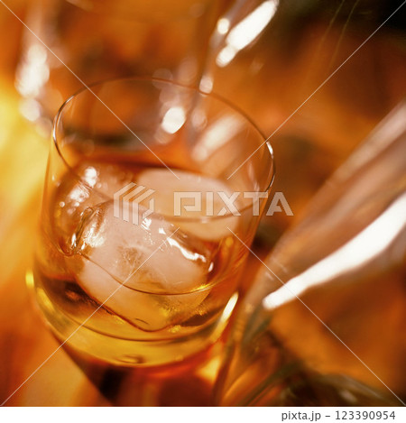 Whisky on the Rocks, Close View Background 123390954