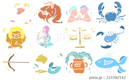 鉛筆画風の星座のイラスト 123392542