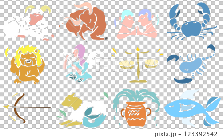 鉛筆画風の星座のイラスト 123392542