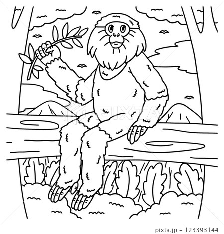 Douc Langur Monkey Animal Coloring Page for Kids  123393144