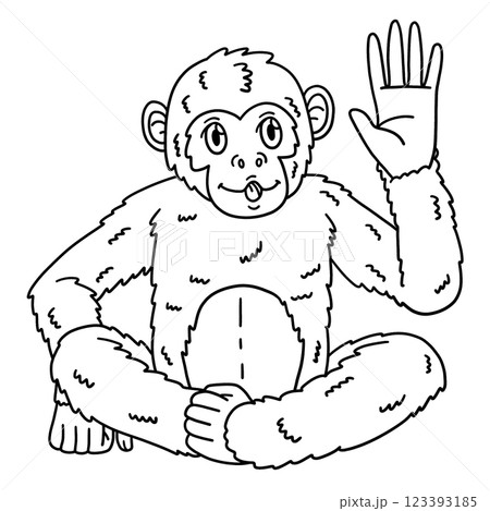 Chimpanzee Great Ape Animal Isolated Coloring Page Chimpanzee Great Ape Animal Isolated Coloring Page 123393185