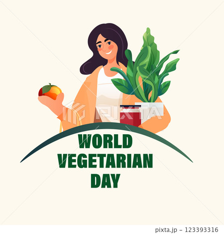 woman buyer holding shopping bags with fruits and vegetables organic natural food eco local grown products world vegetarian day 123393316