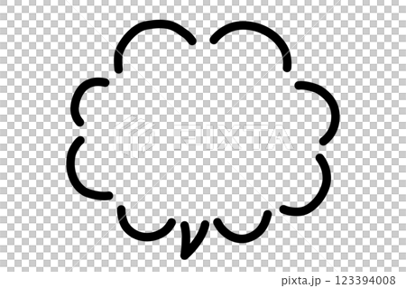 手描きの吹き出し02　もこもこ02　ベクター 123394008