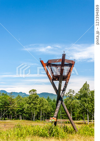 飛騨高山　日和田高原の夏の風景　7月	 123394869