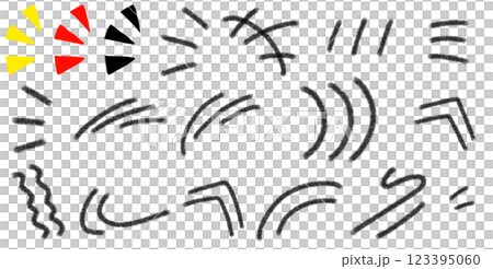 鉛筆画風の気づきマークのイラスト 123395060