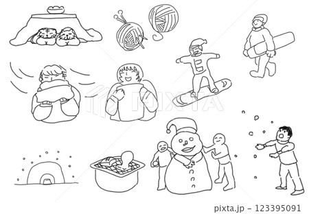 鉛筆画風の笑顔な人のイラスト 鉛筆画風の笑顔な人のイラスト 123395091