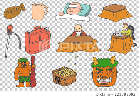 鉛筆畫風格冬季插畫 鉛筆畫風格冬季插畫 123395092