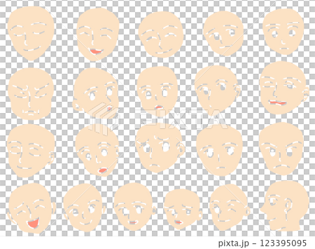 Pencil drawing style face illustration Pencil drawing style face illustration 123395095