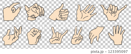 Pencil style hand illustration 123395097