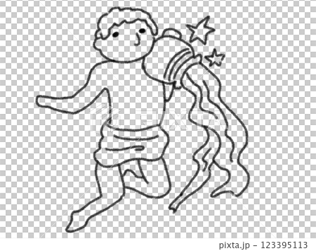 鉛筆画風の星座のイラスト 123395113