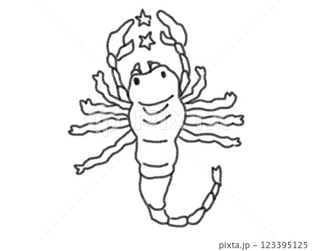 鉛筆画風の星座のイラスト 123395125
